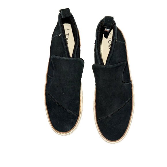 Toms Womens Paxton Sneakers Black Suede Size 9.5 Wide - Picture 3 of 5